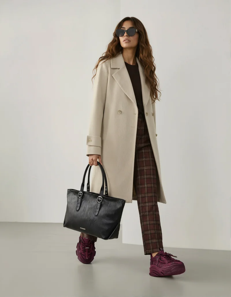 STEVE MADDEN Steve madden harleen women's black/gold tote bag